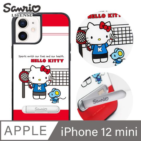 Sanrio 三麗鷗 三麗鷗 Kitty iPhone 12 mini 5.4吋減震立架手機殼-羽球凱蒂