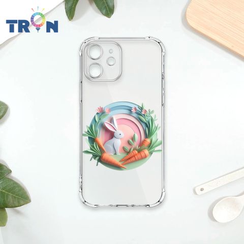 TRON IPhone 12 MINI 可愛紙雕兔子 四角防摔殼 手機殼