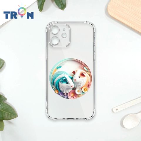 TRON IPhone 12 MINI 可愛紙雕天竺鼠 四角防摔殼 手機殼