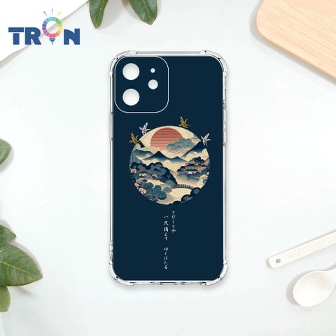 TRON IPhone 12 MINI 圓形復古山水畫系列 四角防摔殼 手機殼