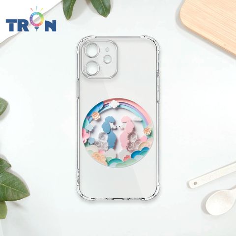 TRON IPhone 12 MINI 可愛紙雕貴賓狗 四角防摔殼 手機殼