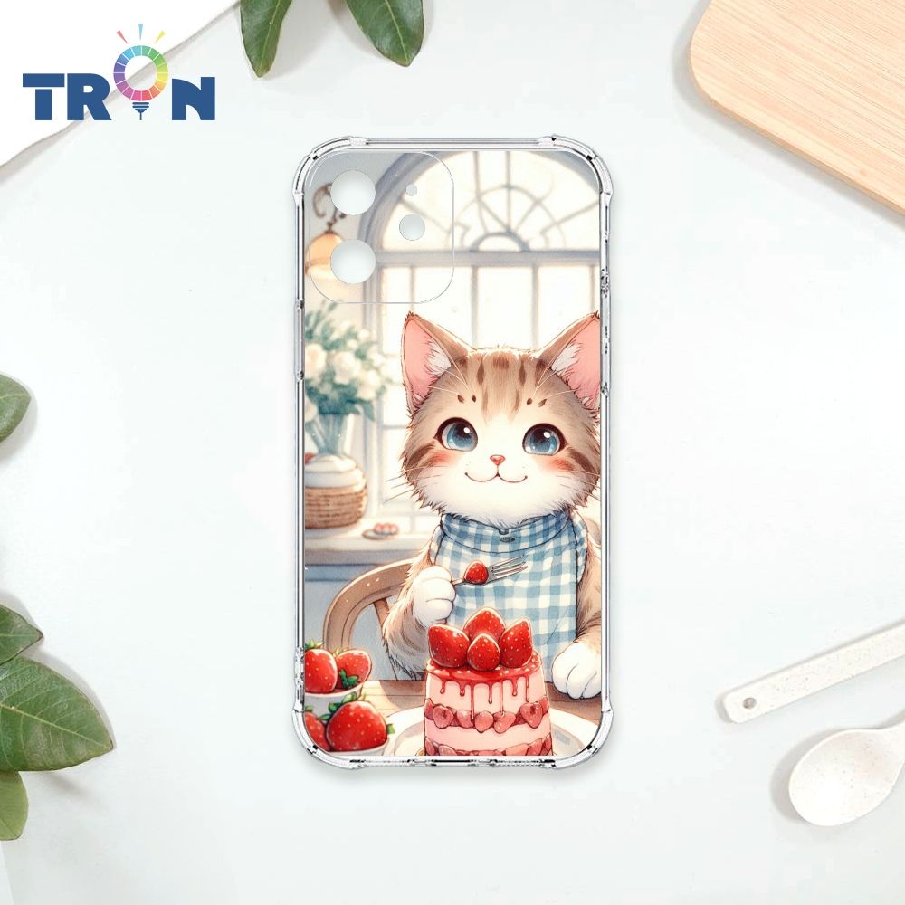  TRON IPhone 12 MINI 貓咪美食評鑑家 四角防摔殼 手機殼