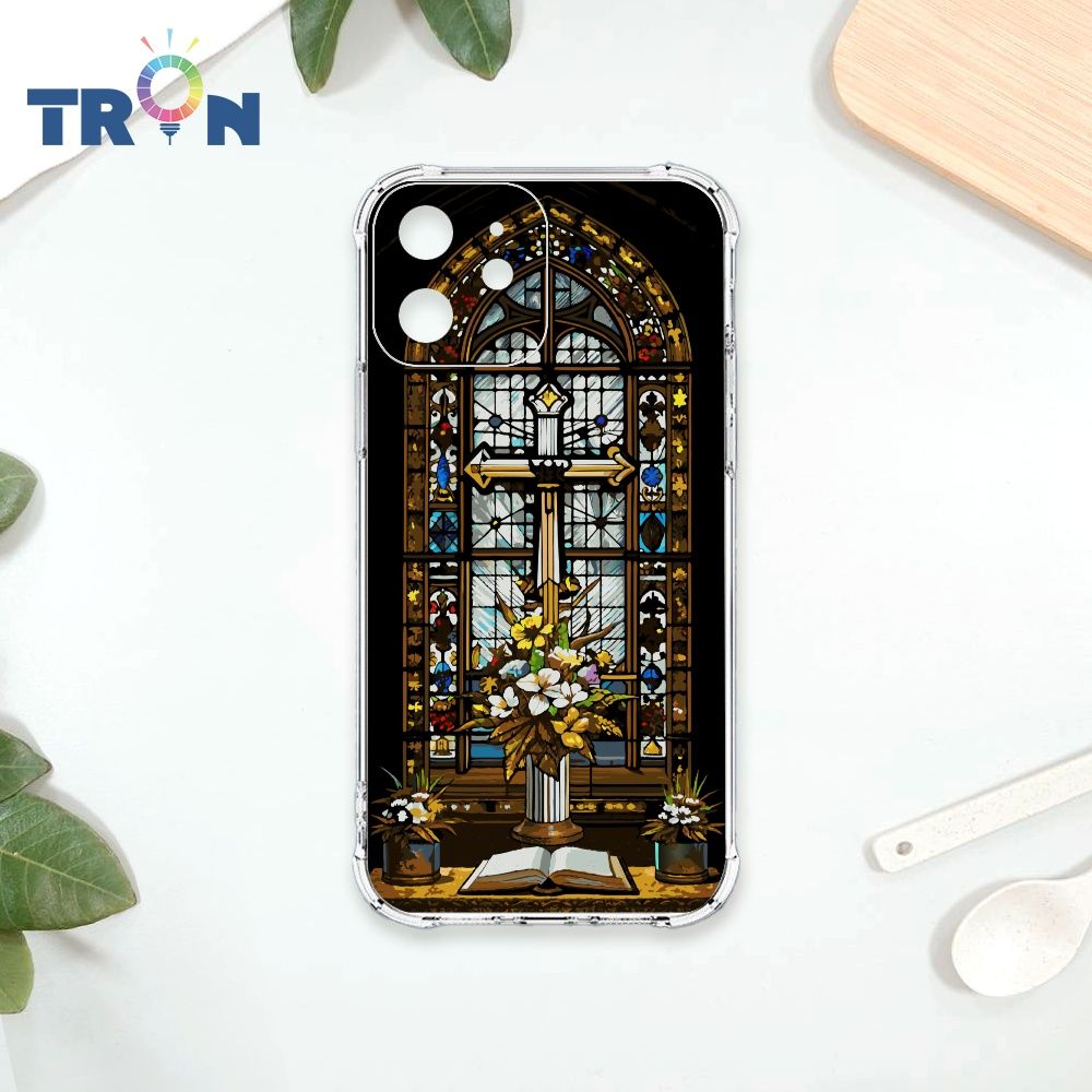  TRON IPhone 12 MINI 十字架彩繪玻璃 四角防摔殼 手機殼