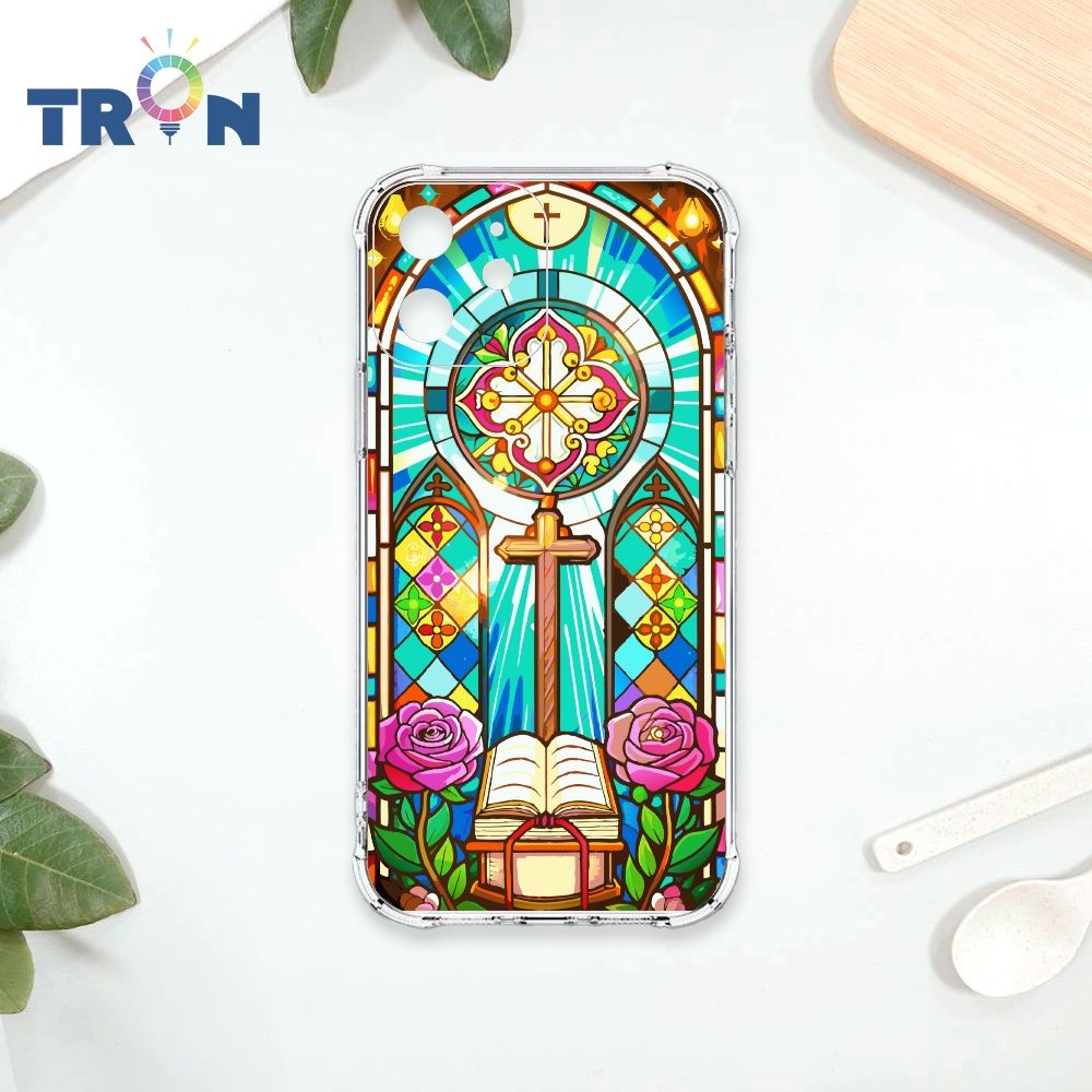  TRON IPhone 12 MINI 十字架彩繪玻璃 四角防摔殼 手機殼