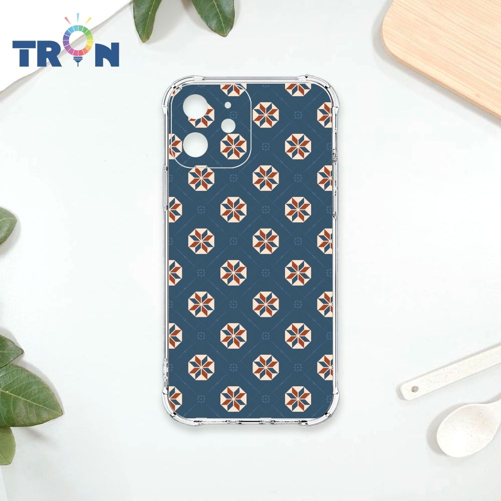 TRON IPhone 12 MINI 幾何復古花磚B款 四角防摔殼 手機殼