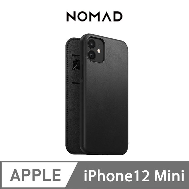 NOMAD 【美國】HORWEEN iPhone 12 Mini 經典皮革側掀保護套-黑百年工藝經典傳奇