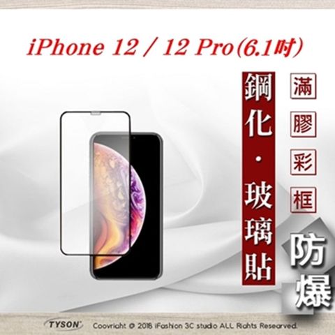 Apple 蘋果 iPhone 12 / 12 Pro (6.1吋)  - 2.5D滿版滿膠 彩框鋼化玻璃保護貼 9H