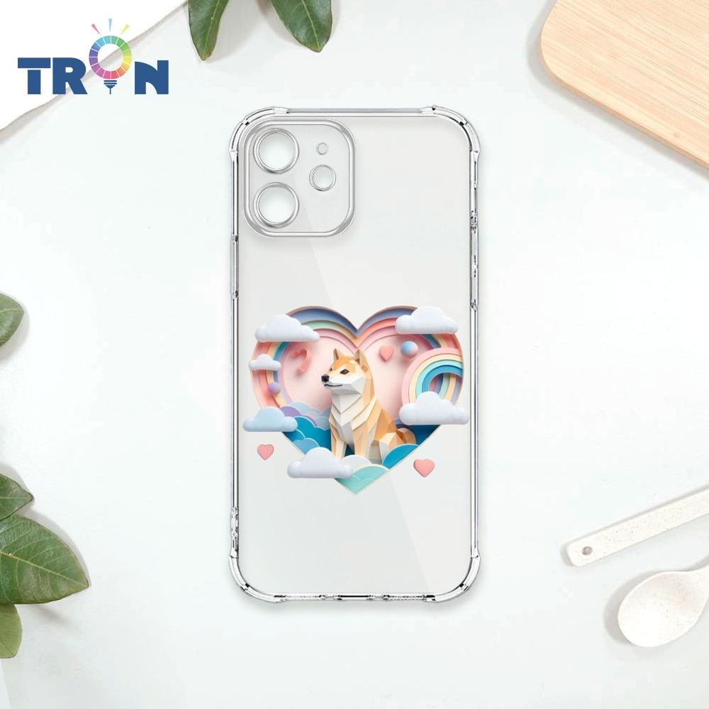  TRON IPhone 12 可愛紙雕柴犬 四角防摔殼 手機殼