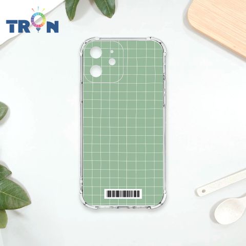 TRON IPhone 12 手繪簡約方格紋A款  載具 四角防摔殼 手機殼