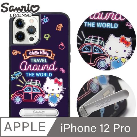 Sanrio 三麗鷗 三麗鷗 iPhone 12 Pro 6.1吋減震立架手機殼-霓虹凱蒂