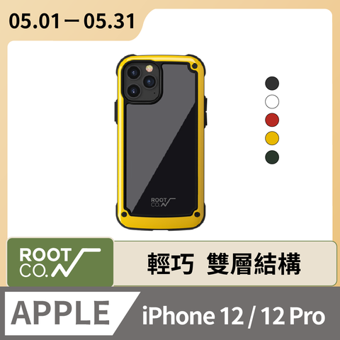 日本 ROOT CO. iPhone 12 / 12 Pro Tough &amp; Basic 透明背板軍規防摔手機保護殼 - 共五色
