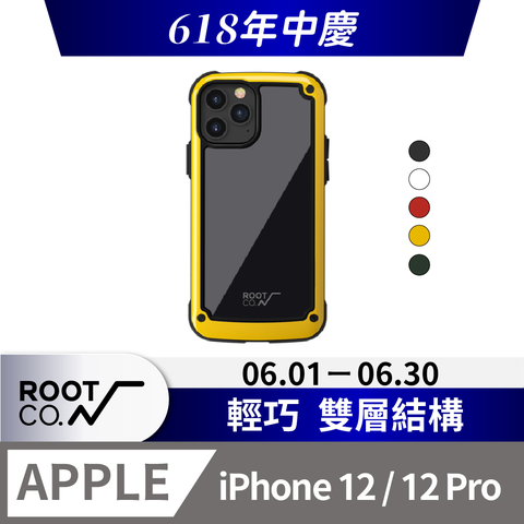 日本 ROOT CO. iPhone 12 / 12 Pro Tough &amp; Basic 透明背板軍規防摔手機保護殼 - 共五色