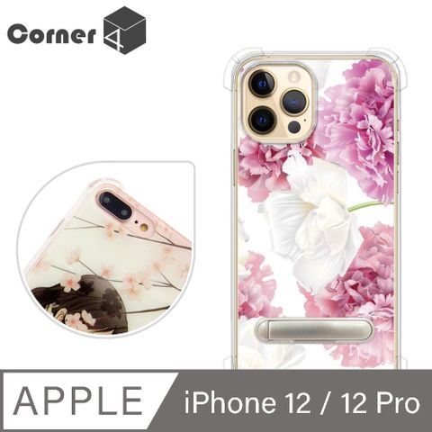 Corner4 iPhone 12 / iPhone 12 Pro 6.1吋四角防摔立架手機殼-薔薇