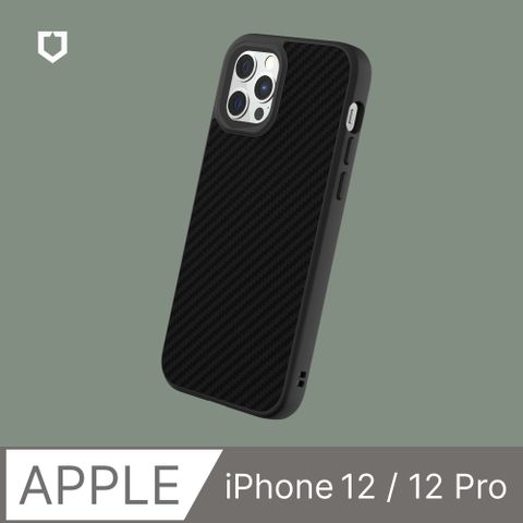 【犀牛盾】iPhone 12 / 12 Pro (6.1吋) SolidSuit 防摔背蓋手機保護殼-碳纖維紋路
