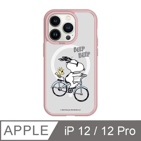 TOYSELECT 拓伊生活 iPhone 12 / 12 Pro 6.1吋 SNOOPY史努比 騎單車極光霧透MagSafe iPhone手機殼