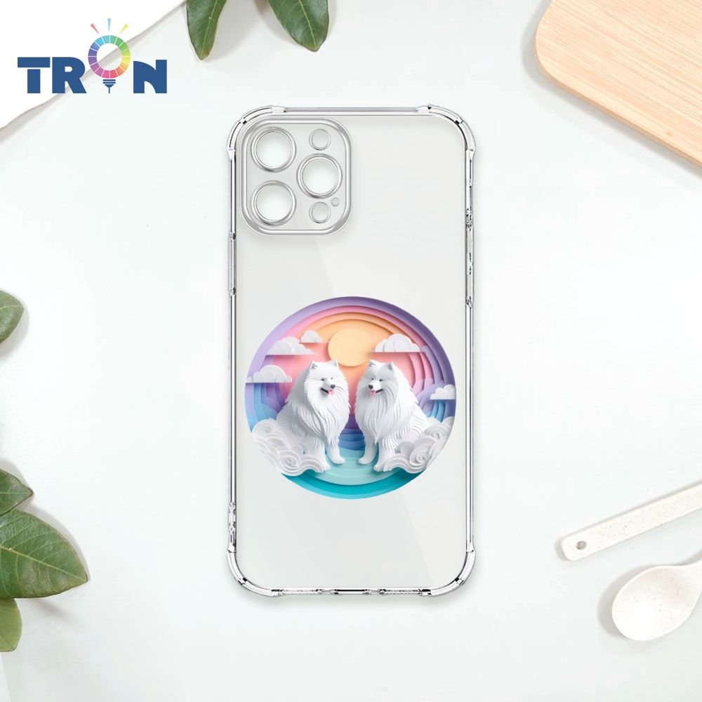  TRON IPhone 12 PRO 可愛紙雕薩摩耶 四角防摔殼 手機殼