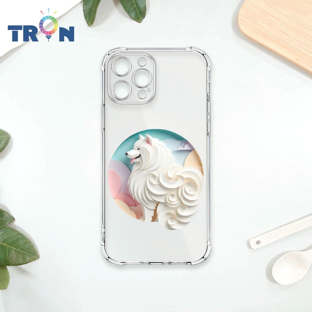  TRON IPhone 12 PRO 可愛紙雕薩摩耶 四角防摔殼 手機殼