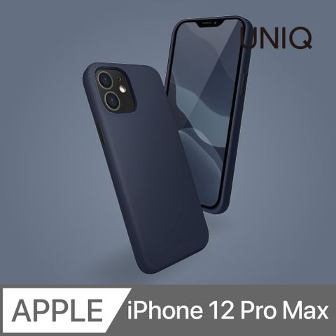 UNIQ LinoHue 液態矽膠防摔手機殼 藍色 iPhone 12 Pro Max (6.7 吋)