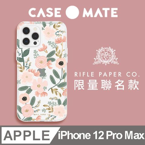 Case-Mate 美國 Rifle Paper Co. x CM 限量聯名款 iPhone 12 Pro Max 抗菌防摔殼 - 花園派對 - 粉