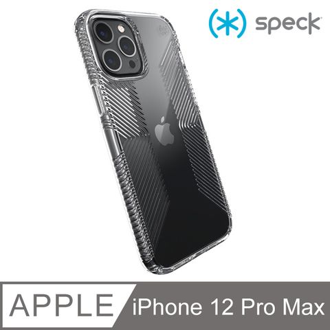 Speck Presidio Perfect-Clear Grip iPhone 12 Pro Max 透明抗菌防手滑防摔殼(4米防摔)