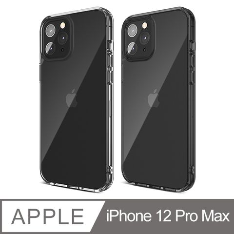 四邊減震氣墊邊角 JTL / JTLEGEND iPhone 12 Pro Max 雙料減震保護殼(6.7吋 透黑) -加贈螢幕&amp;鏡頭保護貼