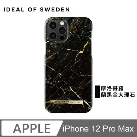 iDeal Of Sweden iPhone 12 Pro Max 北歐時尚瑞典流行手機殼-摩洛哥羅蘭黑金大理石