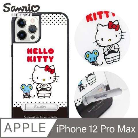 Sanrio 三麗鷗 三麗鷗 Kitty iPhone 12 Pro Max 6.7吋減震立架手機殼-柔道凱蒂