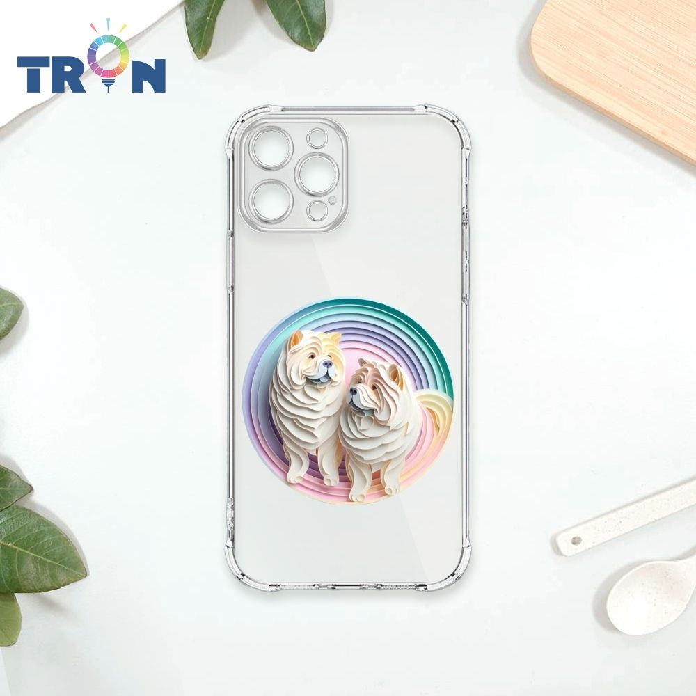  TRON IPhone 12 PRO MAX 可愛紙雕鬆獅犬 四角防摔殼 手機殼