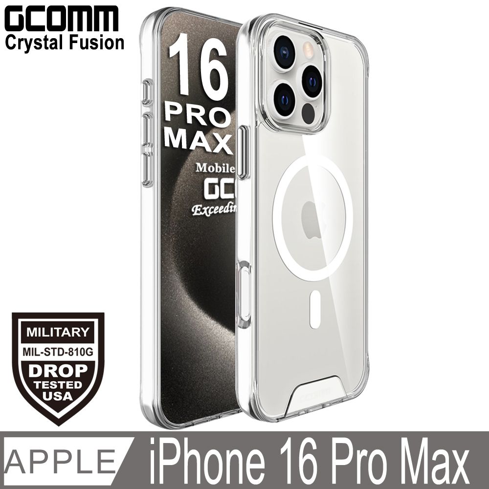 GCOMM iPhone 16 Pro Max 磁吸晶透軍規防摔殼 Crystal Fusion MagSafe