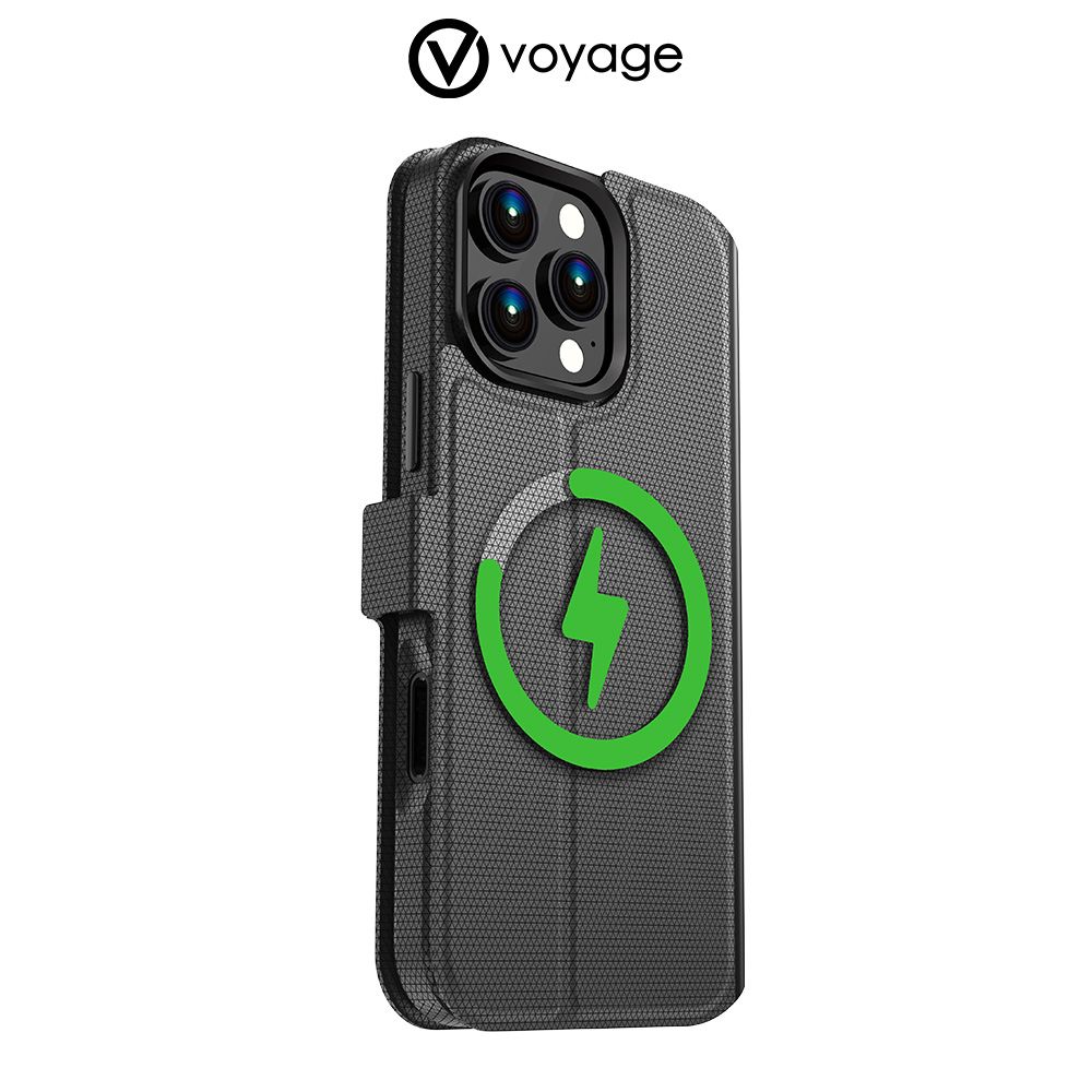 VOYAGE 2合1磁吸翻蓋手機皮套-黑 iPhone 16 / 16 Plus / 16 Pro / 16 Pro Max (兼容Magsafe磁吸無線充電)