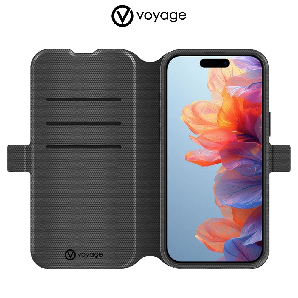 VOYAGE 2合1磁吸翻蓋手機皮套-黑 iPhone 16 / 16 Plus / 16 Pro / 16 Pro Max (兼容Magsafe磁吸無線充電)