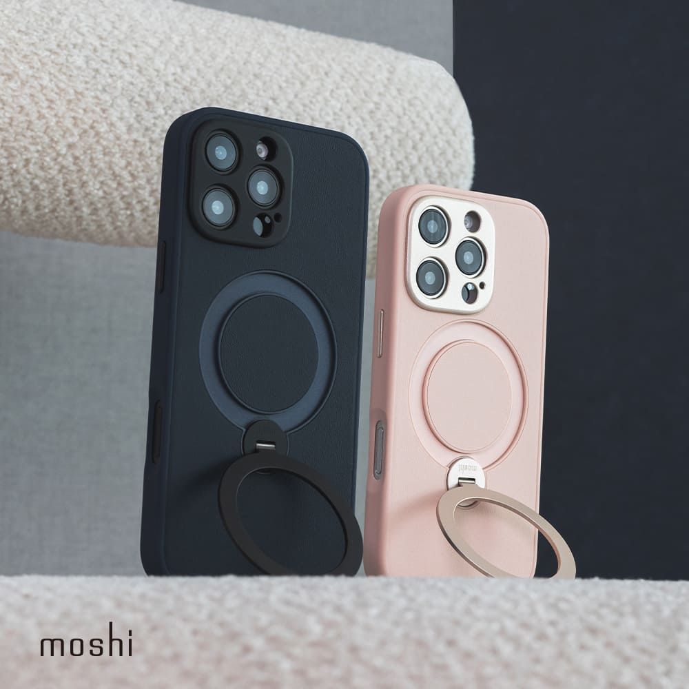 Moshi 摩仕 iPhone 16 Pro Max Kameleon 可立式磁吸皮革保護殼 (兼容MagSafe)