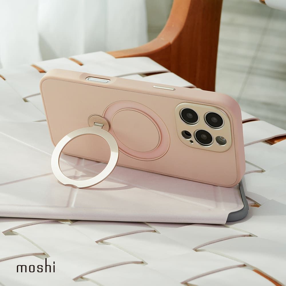 Moshi 摩仕 iPhone 16 Pro Max Kameleon 可立式磁吸皮革保護殼 (兼容MagSafe)