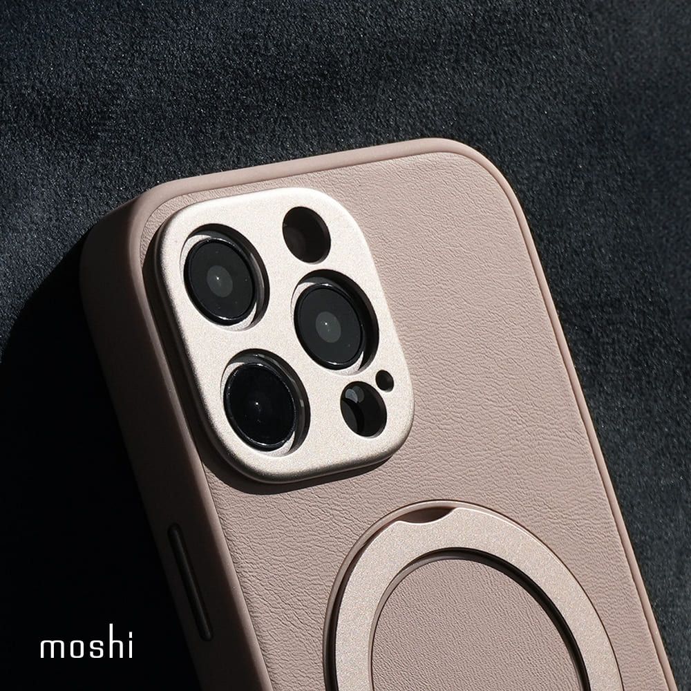 Moshi 摩仕 iPhone 16 Pro Max Kameleon 可立式磁吸皮革保護殼 (兼容MagSafe)