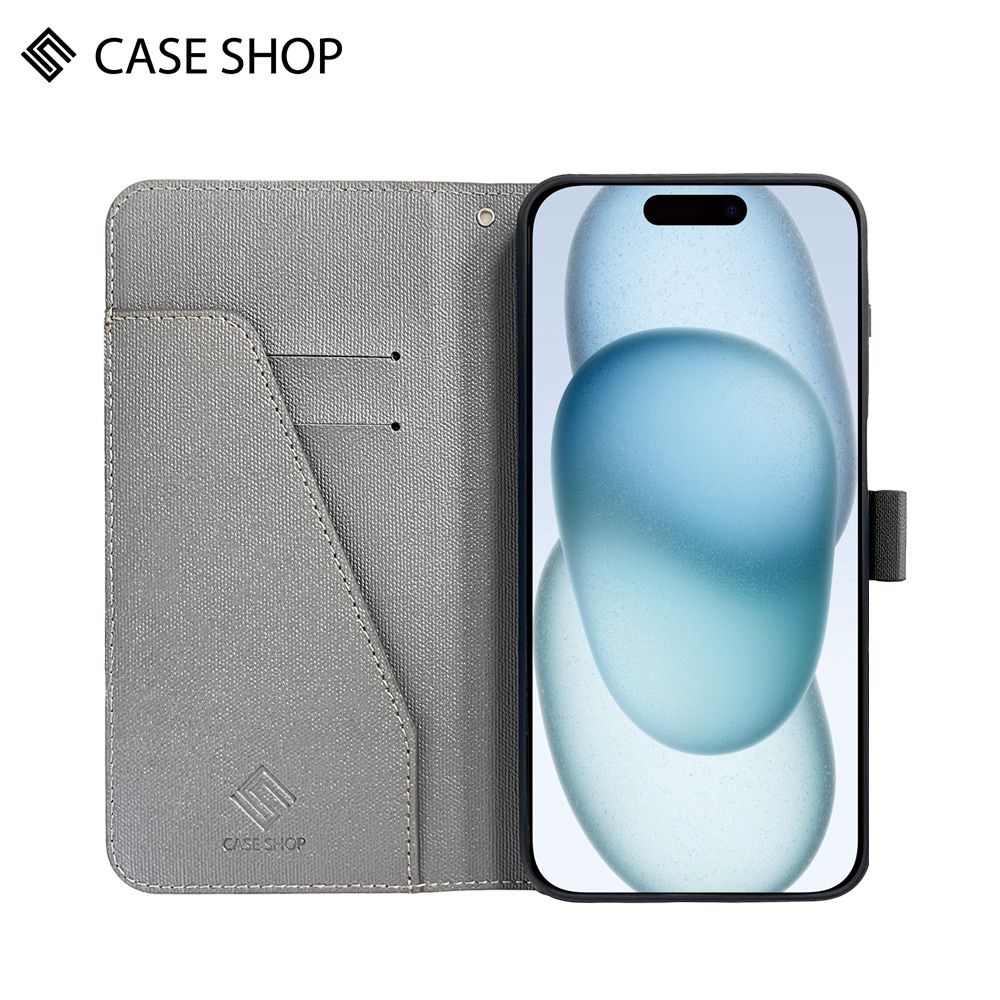 CASE SHOP 側掀站立式皮套 黑-iPhone 16 / 16 Plus