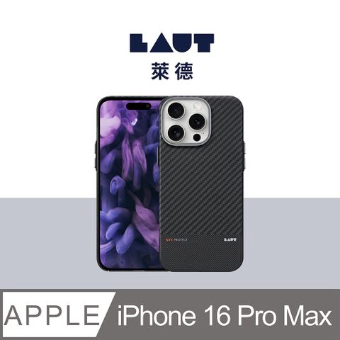 LAUT 萊德 iPhone 16 Pro Max 磁吸鏡頭支架極薄纖維保護殼-黑