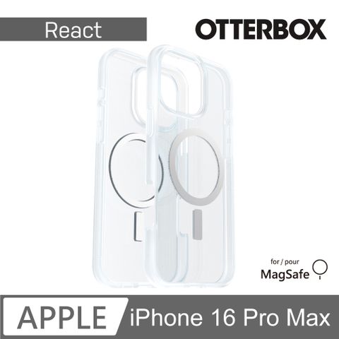 OTTERBOX iPhone 16 Pro Max 6.9吋 React 輕透防摔殼-透明(支援MagSafe)