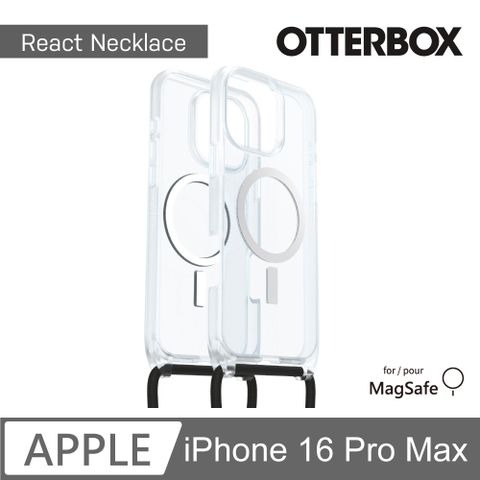 OTTERBOX iPhone 16 Pro Max 6.9吋 ReactNecklace 簡約掛繩輕透防摔殼-透(支援MagSafe)