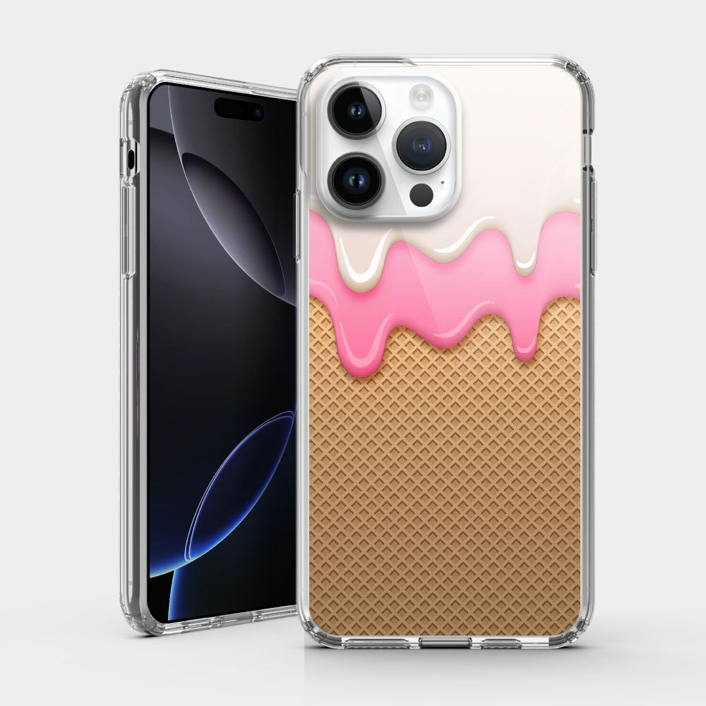 PIXOSTYLE iPhone 雙層耐衝擊保護殼 草莓冰淇淋 PS147