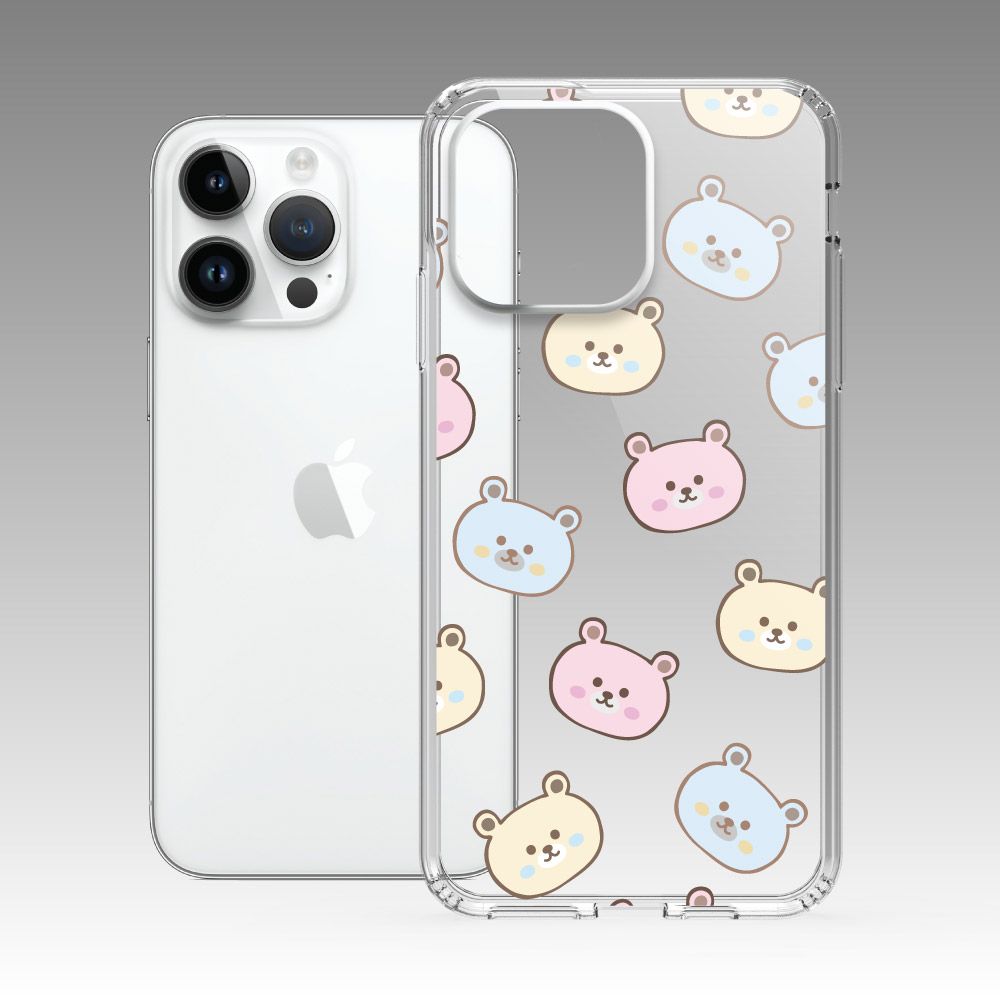 PIXOSTYLE iPhone 雙層耐衝擊保護殼 粉彩熊熊 CH023