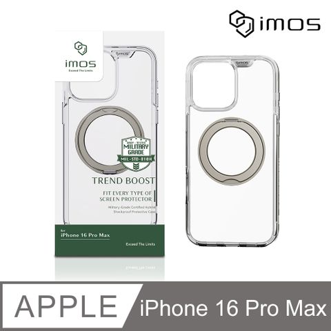 imos Apple iPhone 16 Pro Max 6.9吋 磁吸支架軍規防震保護殼-透明