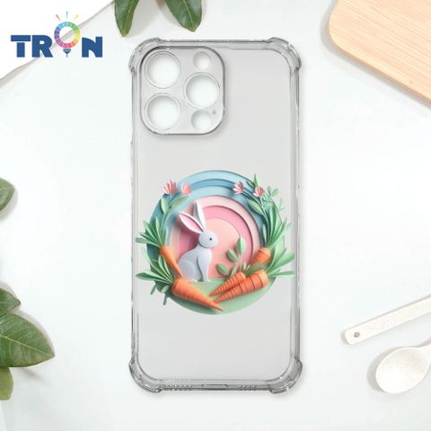 TRON IPhone 16 Pro Max 可愛紙雕兔子 四角防摔殼 手機殼