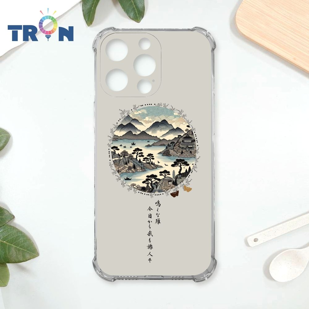  TRON IPhone 16 Pro Max 圓形復古山水畫系列 四角防摔殼 手機殼