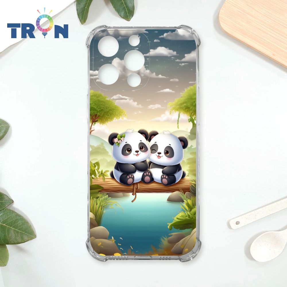  TRON IPhone 16 Pro Max 可愛萌熊貓 四角防摔殼 手機殼