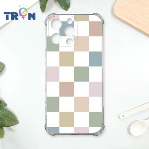 TRON IPhone 16 Pro Max 莫蘭迪色簡約格子A款 四角防摔殼 手機殼