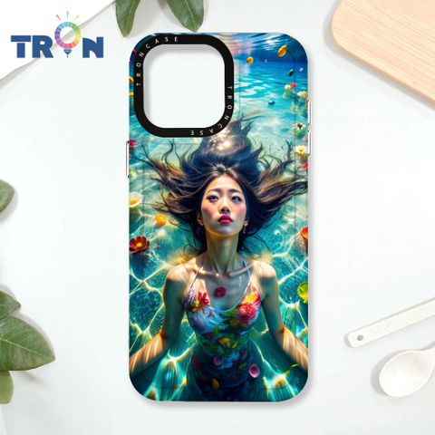 TRON iPhone 16 Pro Max 花海中游泳的少女 太空殼 透白款 手機殼