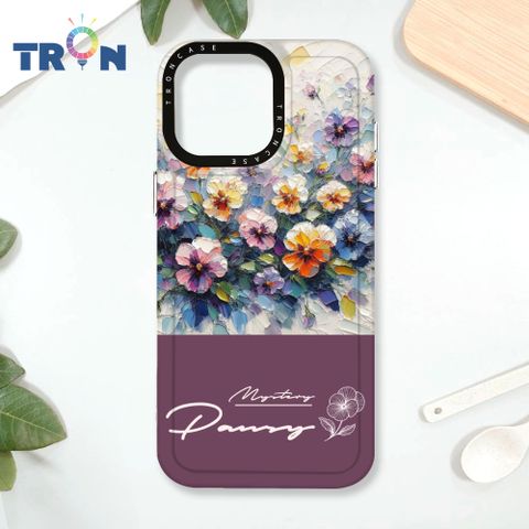 TRON iPhone 16 Pro Max 藝術刀畫油畫花卉 太空殼 透白款 手機殼