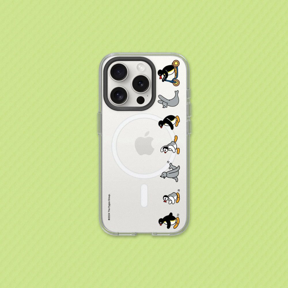 RHINOSHIELD 犀牛盾 iPhone 16/16 Plus/16 Pro/16 Pro Max Clear(MagSafe 兼容)透明手機殼｜Pingu企鵝家族系列-出發吧！