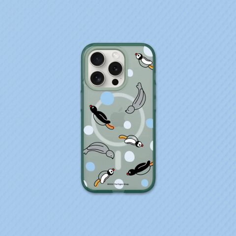 【犀牛盾】iPhone 16系列JellyTint(MagSafe 兼容)透明手機殼｜Pingu企鵝家族-一起游泳