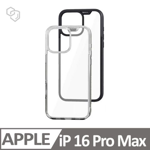 imos case iPhone 16 Pro Max 美國軍規認證雙料防震保護殼 黑色/透明